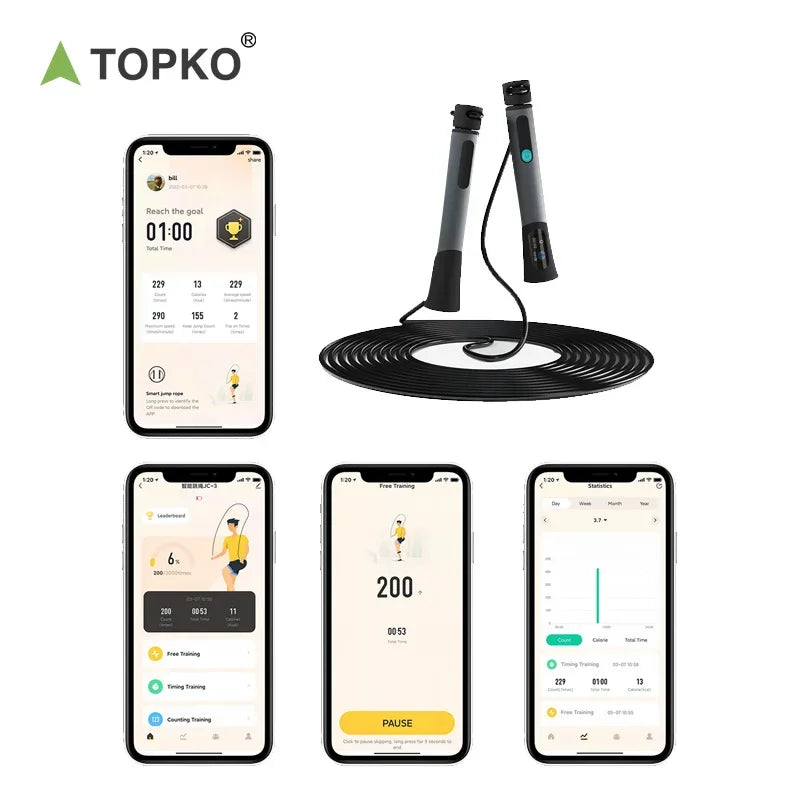 TOPKO Smart Jump Rope High Quality Exercise Skipping Rope Improve Strength Building Muscle Fitness Skipping Rope