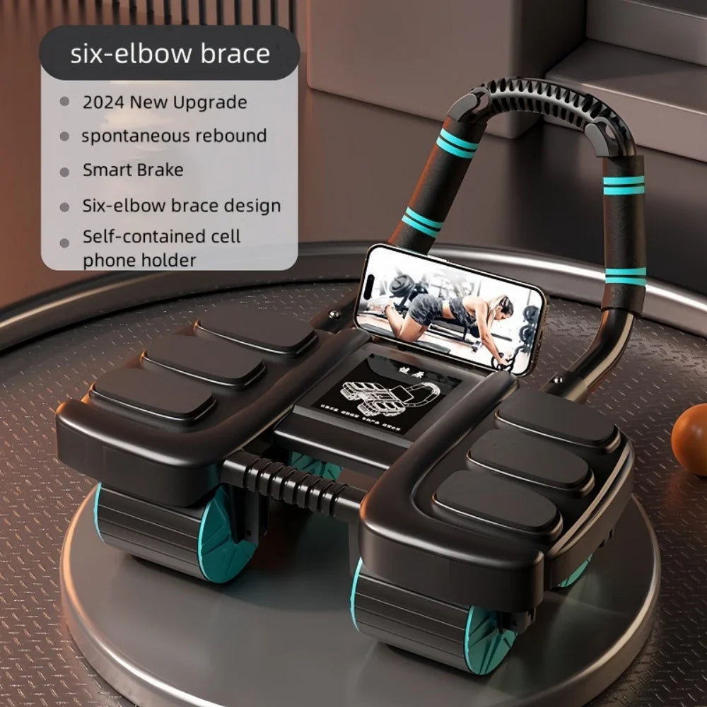 6-Wheel Ab Roller – Automatic Rebound Core & Abdominal Trainer