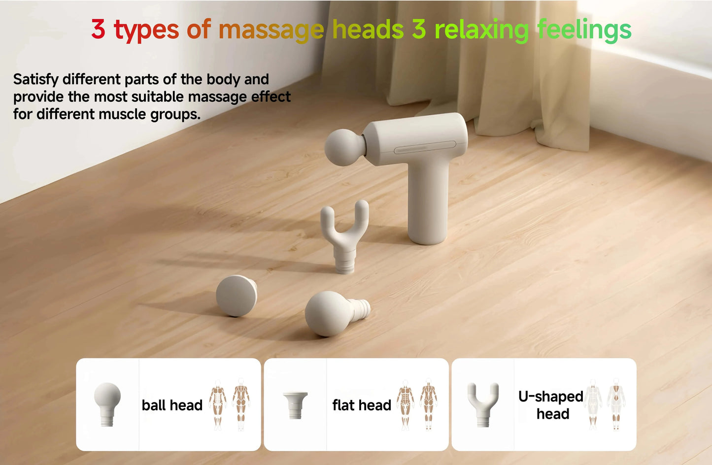 2025 XIAOMI Mijia Mini Fascia Gun 3 Portable Muscle Massage Gun 12kg Thrust Brushless Silent Motor 3 Massager Heads Relax Body