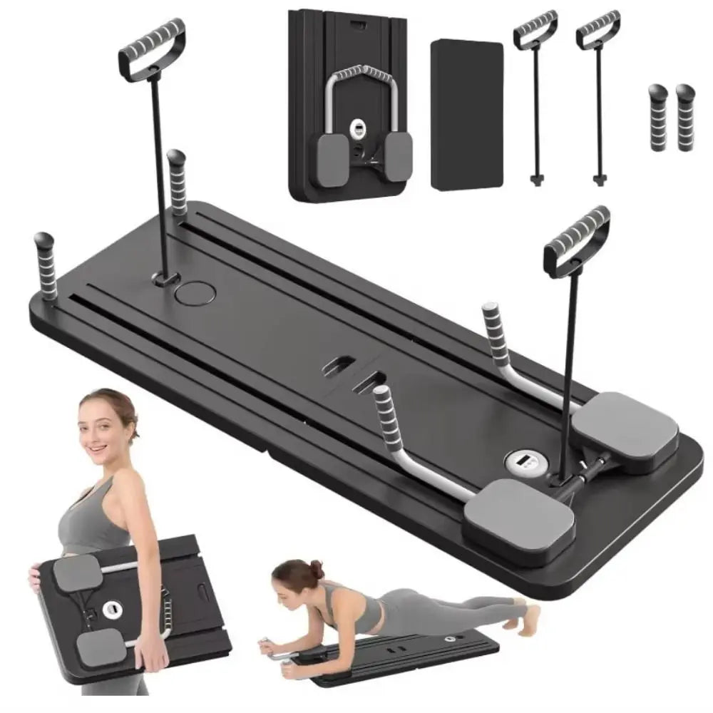 Leg & Arm Toner Fitness Abdominal Exercise Board with Tension Rope Adjustable Push-up Automatic Rebound Board Multifunctional