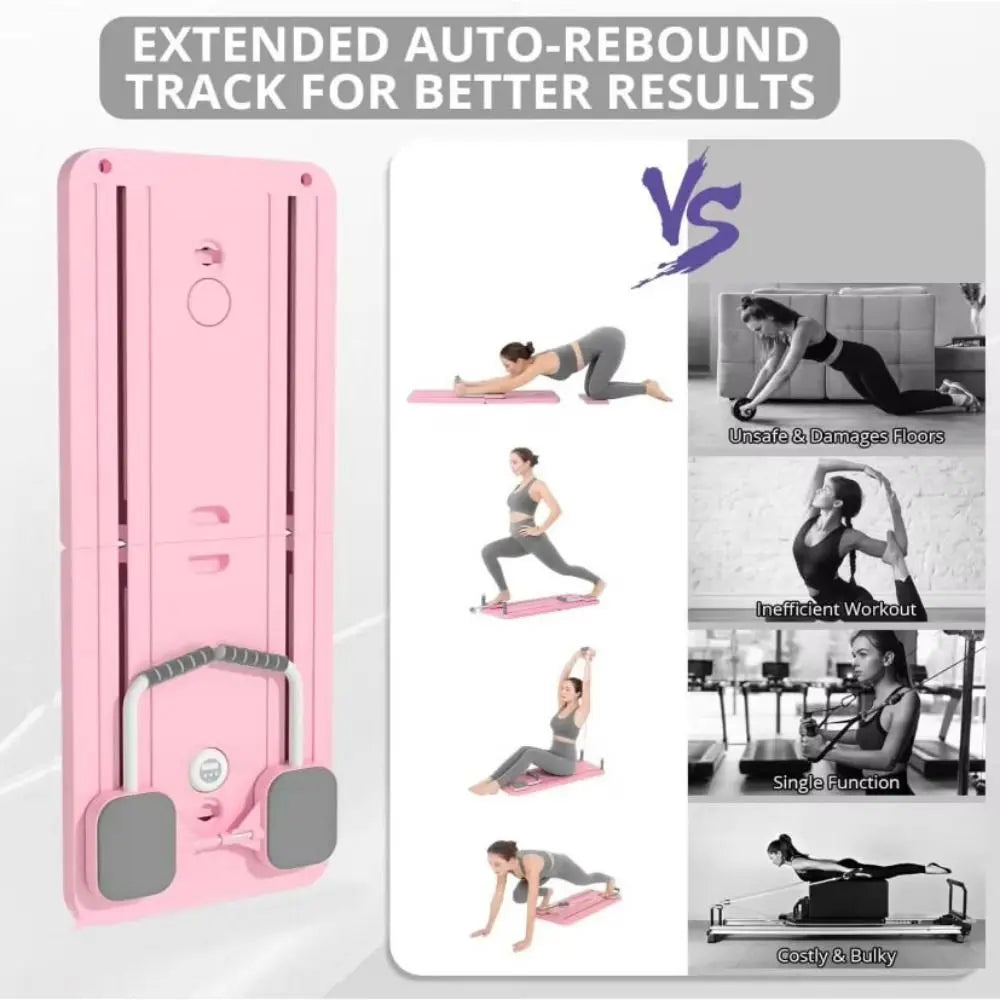 Leg & Arm Toner Fitness Abdominal Exercise Board with Tension Rope Adjustable Push-up Automatic Rebound Board Multifunctional
