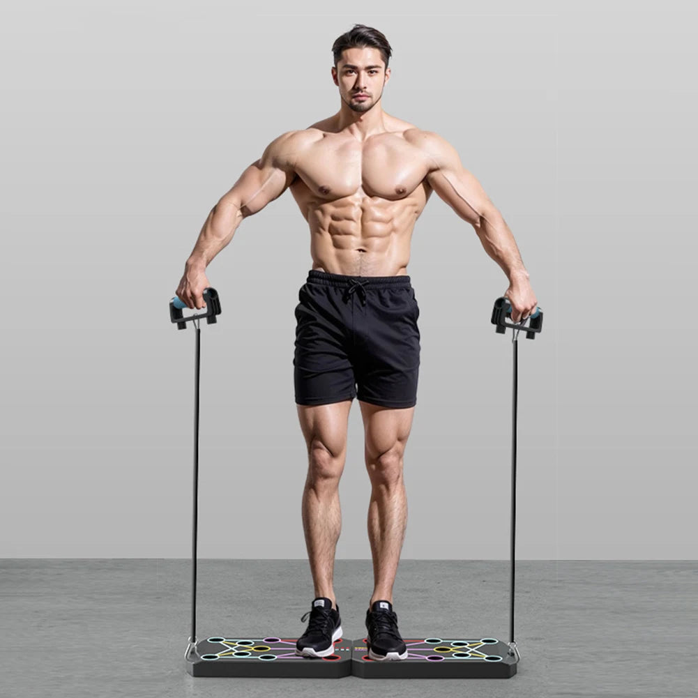 Portable Push-up Board Set Push Up Board Fitness With Handles Foldable Fitness Equipment For Chest Abdomen Arms Back Training