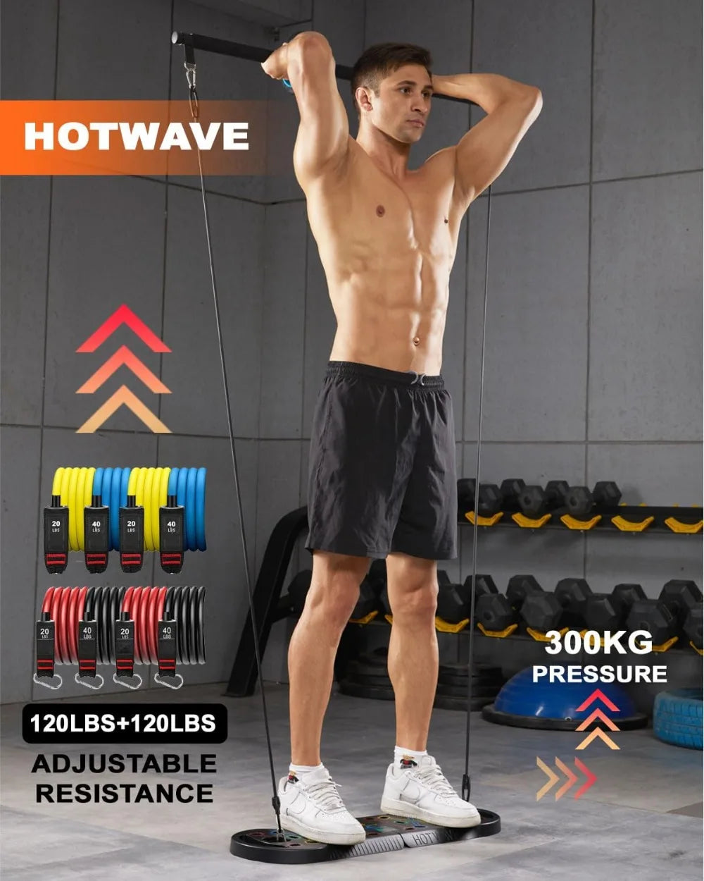 20-in-1 Push Up Board, Portable Foldable Push Up Bar for Home Gym, Pushup Handles for Floor Strength Training for Men Women