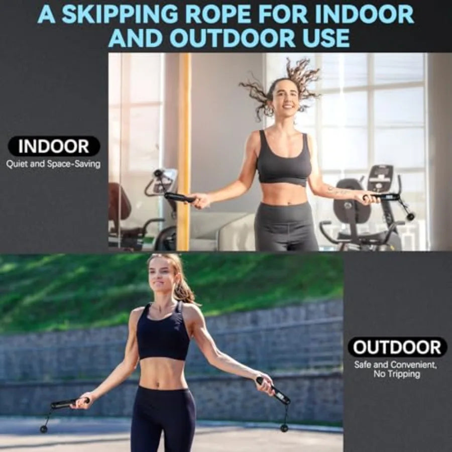 Skipping Rope with Counter, Cordless Jump Rope, Adjustable Digital Counting Jump Ropes, Gravity Ball Skipping, Weighted Jump Ro