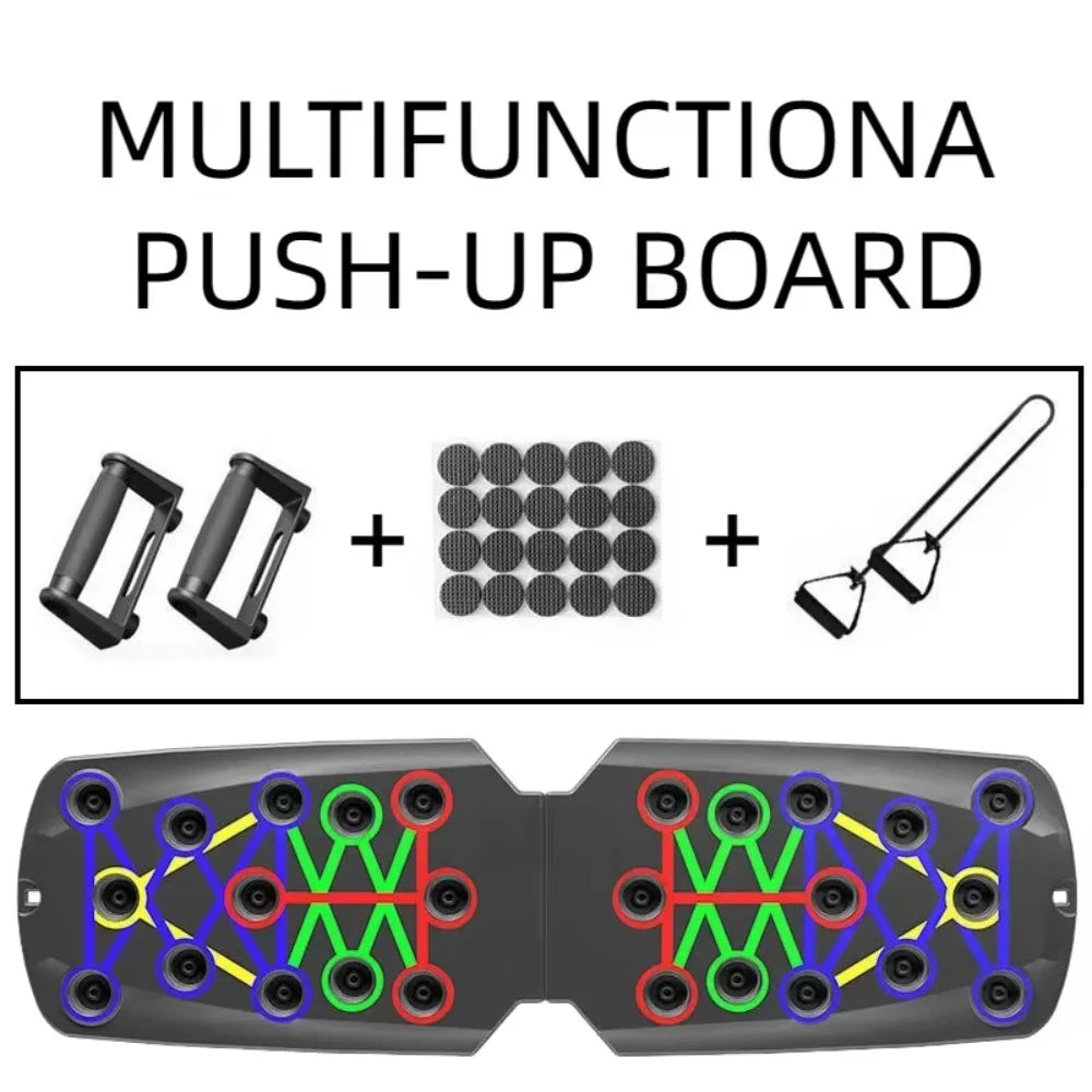 22/28-in-1 Push-up Board Multifunctional Foldable Home Exercise Equipment Colorful with Tension Rope Push Up Bar Gym