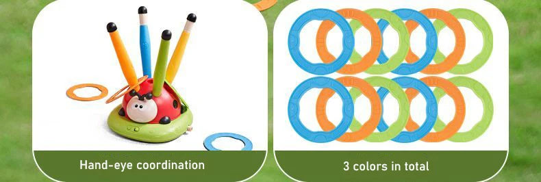 3 In 1 Ladybug Sensory Training Skipping Rope Toss Machine Stomping Launcher Gym Jumping Sports Indoor Outdoor Toy Kids Gift