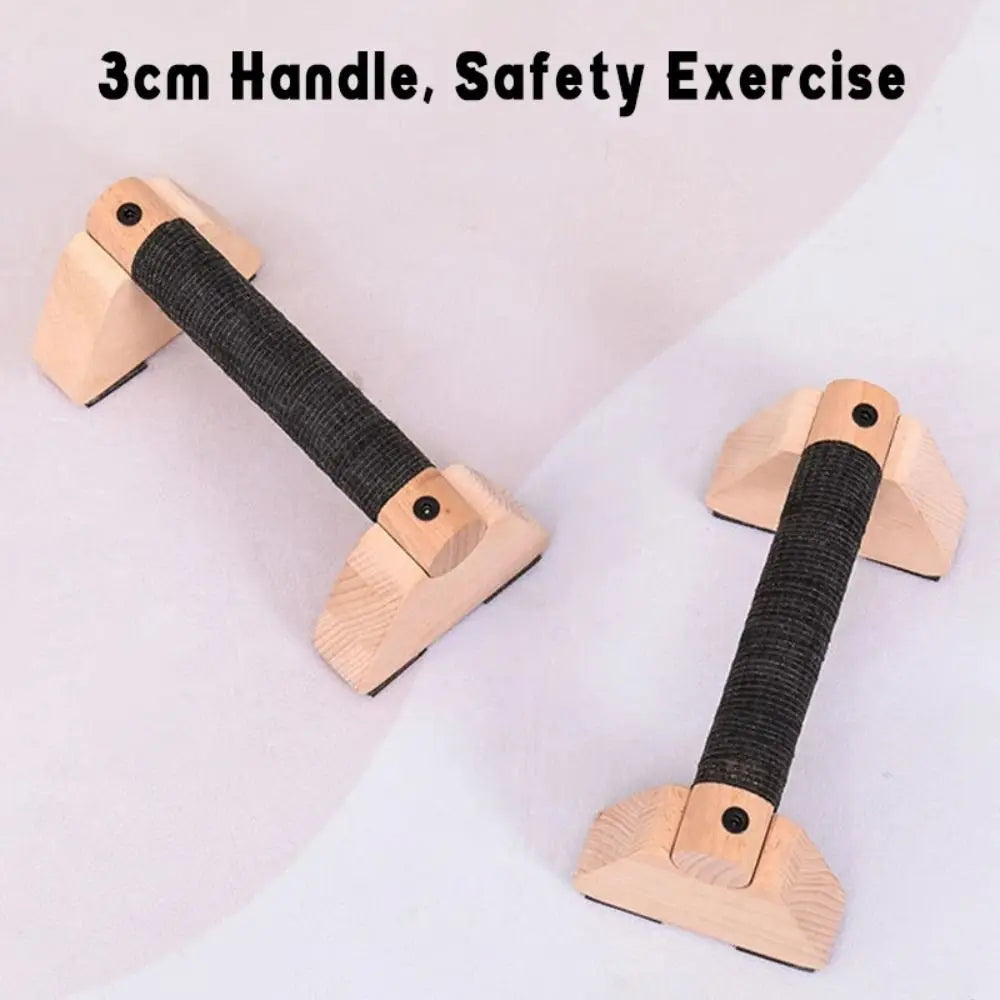 Wooden Push Up Bars (Pair) | Non-Slip Parallettes for Strength Training & Calisthenics