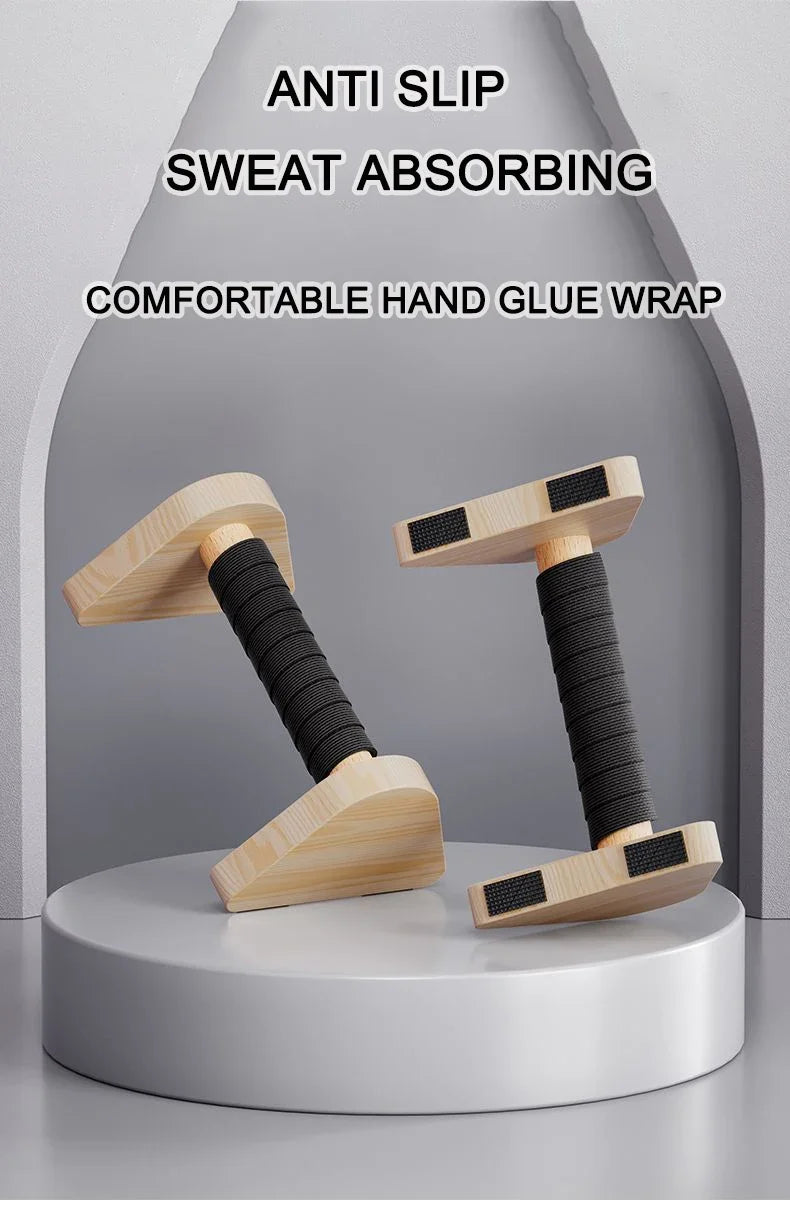 2pcs Wooden Push-up Bar Stands Gym Push Ups Rack Board Fitness Exercise Body Building Training Handstand Parallel Rod