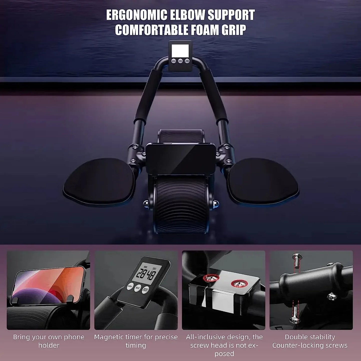 Dual-use Arm Support AB Roller Wheel Home Use Abdominal Wheel Automatic Rebound Abdominal Exercise Machine For Men Women