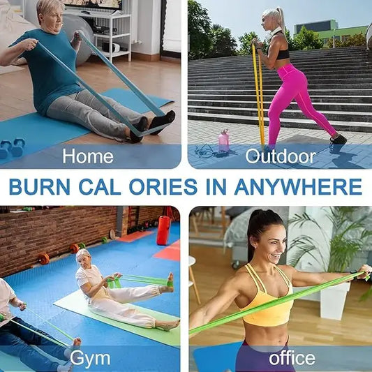 4-Level Yoga Resistance Bands Set (4 Pack) – 1.5m Stretch Exercise Bands for Strength Training, Yoga, Pilates & Physical Therapy