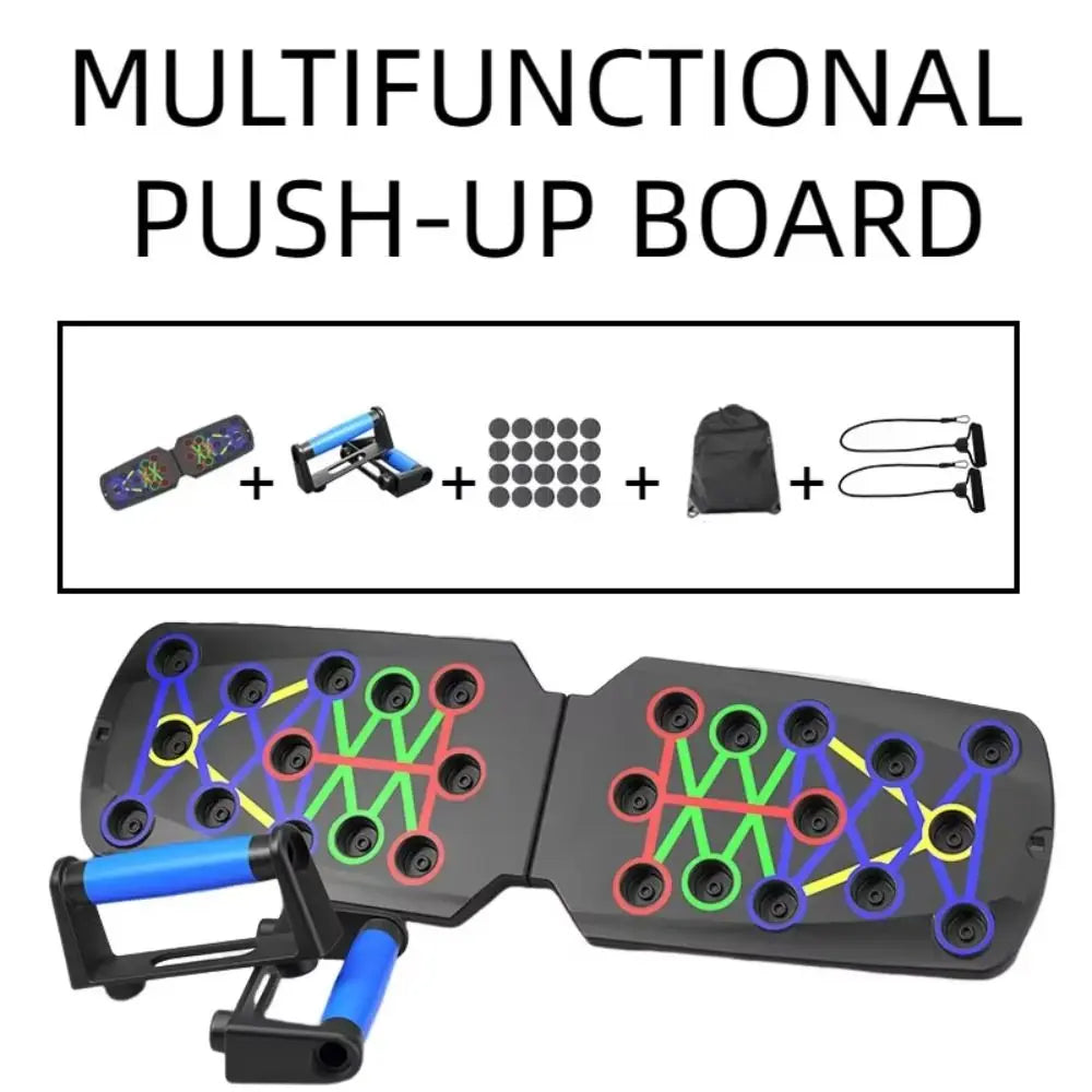 22/28-in-1 Push-up Board Multifunctional Foldable Home Exercise Equipment Colorful with Tension Rope Push Up Bar Gym