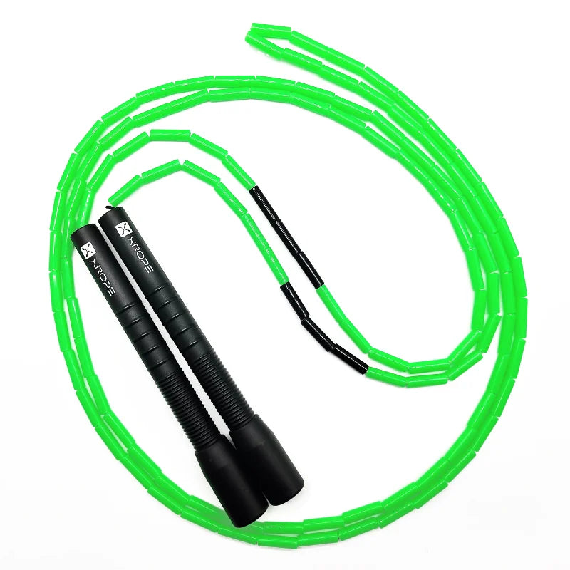 NEVERTOOLATE XROPE  ABS TPE 7mm hard beads jump skipping rope beaded skip rope Professional competition 2.9 meter long handle