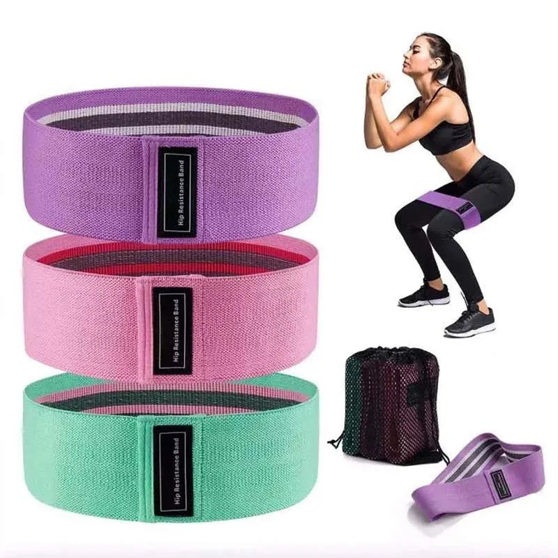 Fabric Resistance Booty Bands for Glutes, Legs & Yoga | Non-Slip Hip Workout Bands