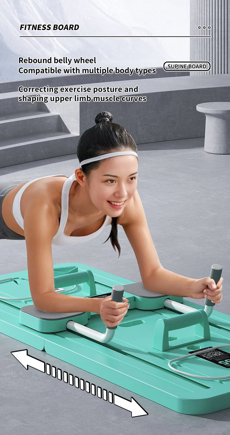 Multifunctional Abdominal Board Home Fitness Equipment Timer Push-up Handles Resistance Band Multifunctional Exercise Equipment