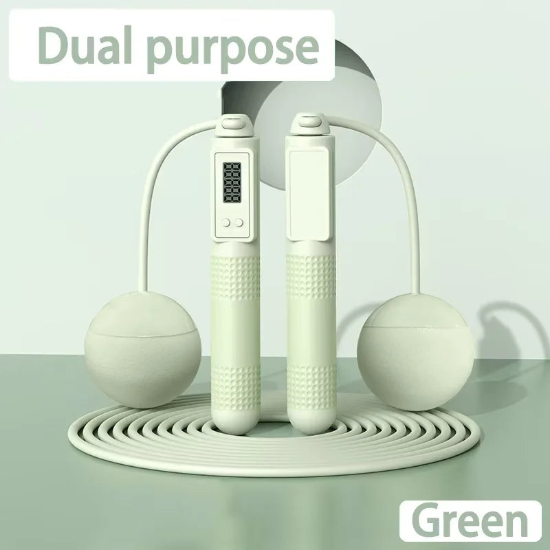 Dual-Purpose Smart Jump Rope with Digital Counter – Cordless & Steel Wire Skipping Rope