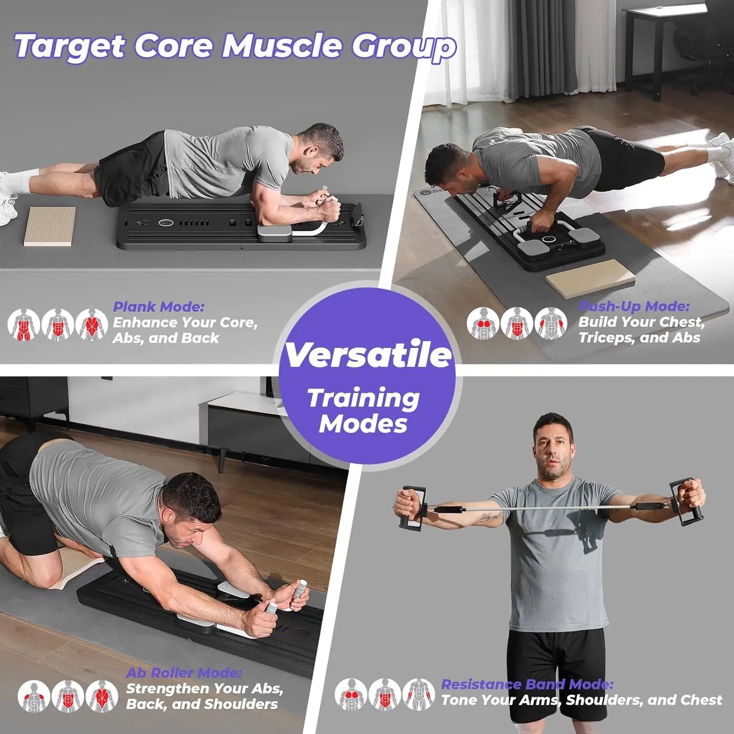 Multifunctional Abdominal Board fitness board Push up Board automatic rebound abdominal muscle curling, home fitness equipment