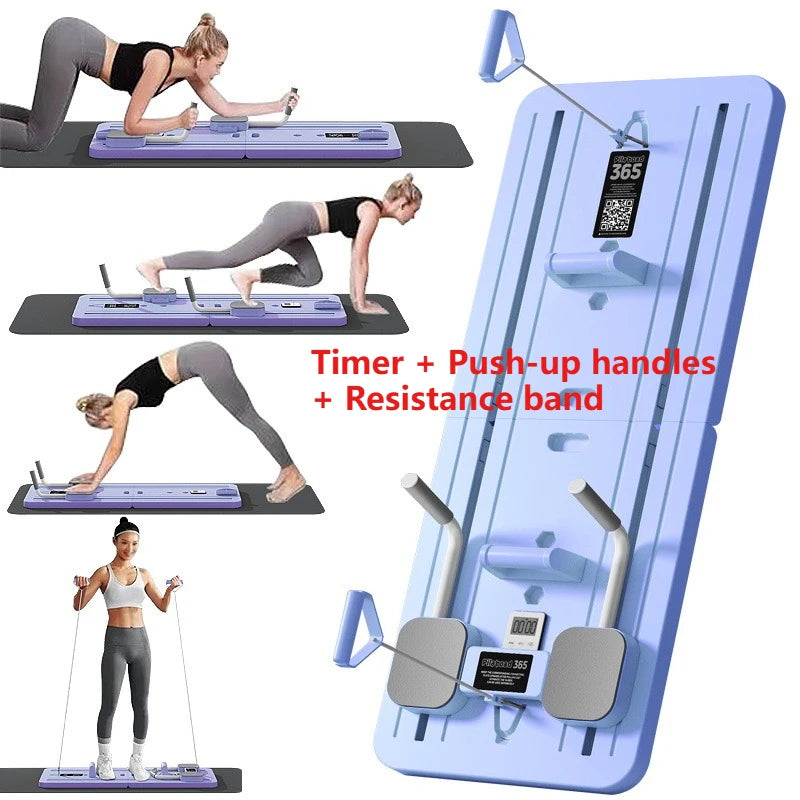 Multifunctional Abdominal Board Home Fitness Equipment Timer Push-up Handles Resistance Band Multifunctional Exercise Equipment