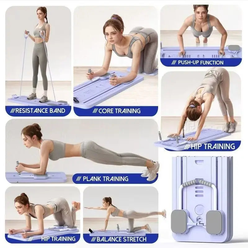 Multifunctional Abdominal Board Home Fitness Equipment Timer Push-up Handles Resistance Band Multifunctional Exercise Equipment