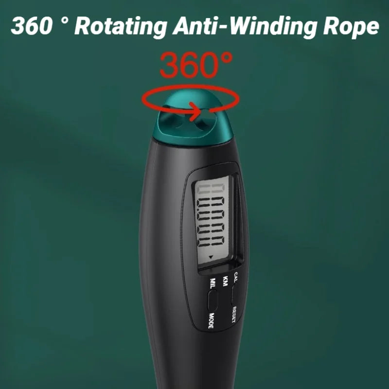 Counting Jump Rope with Digital Counter Adjustable Steel Skipping Rope for Cardio & Fitness