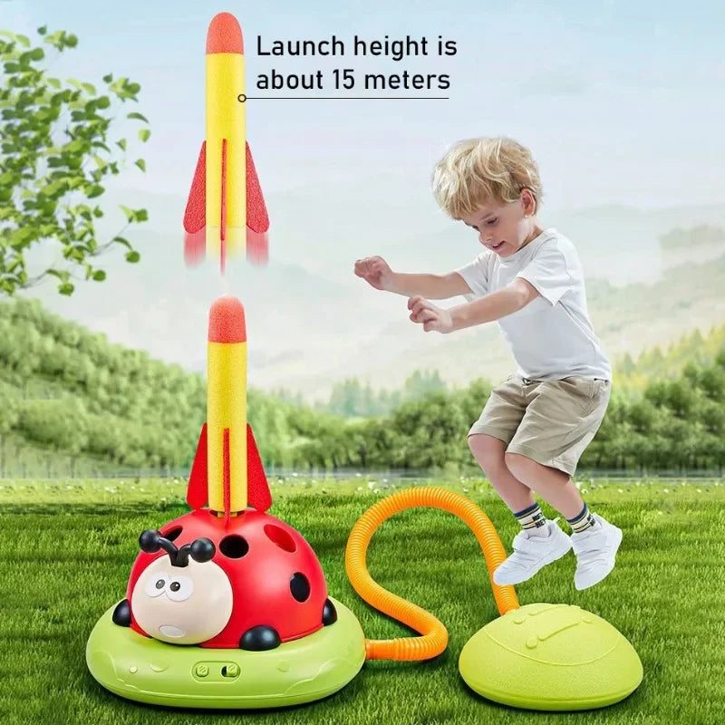 3 In 1 Ladybug Sensory Training Skipping Rope Toss Machine Stomping Launcher Gym Jumping Sports Indoor Outdoor Toy Kids Gift