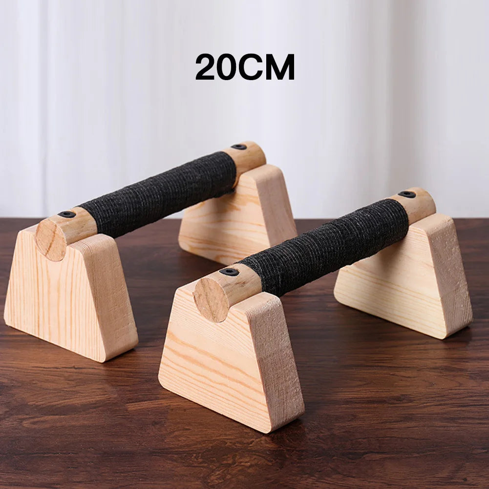Premium Rubberwood Push-Up Stands (Pair) – Wooden Parallettes for Push-Ups, Russian Dips, Calisthenics & Home Gym Training
