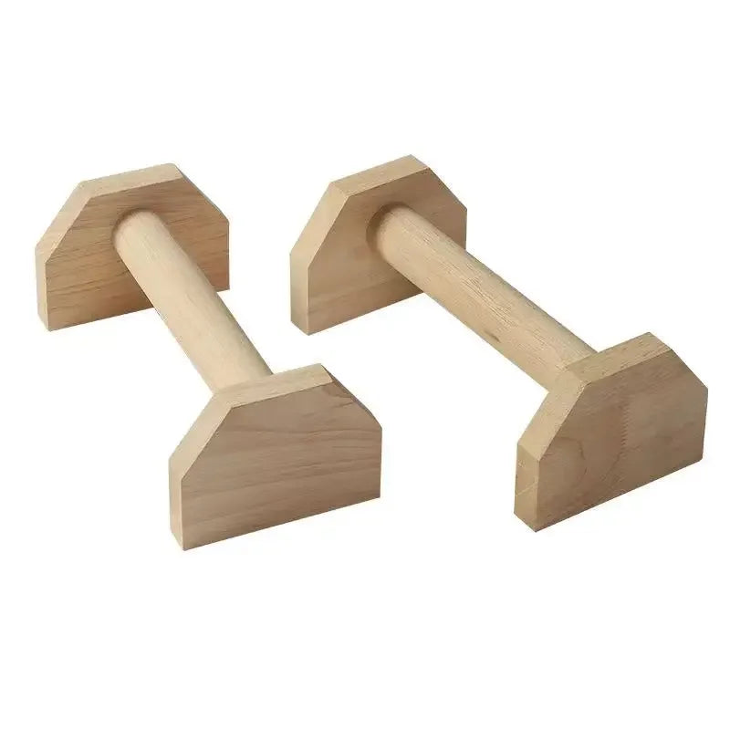 Strength Training Push-Up Stand 2pcs Anti-Slip Fitness Push Up Bar Workout Wooden Single and Double Bar for Abdominal Equipment