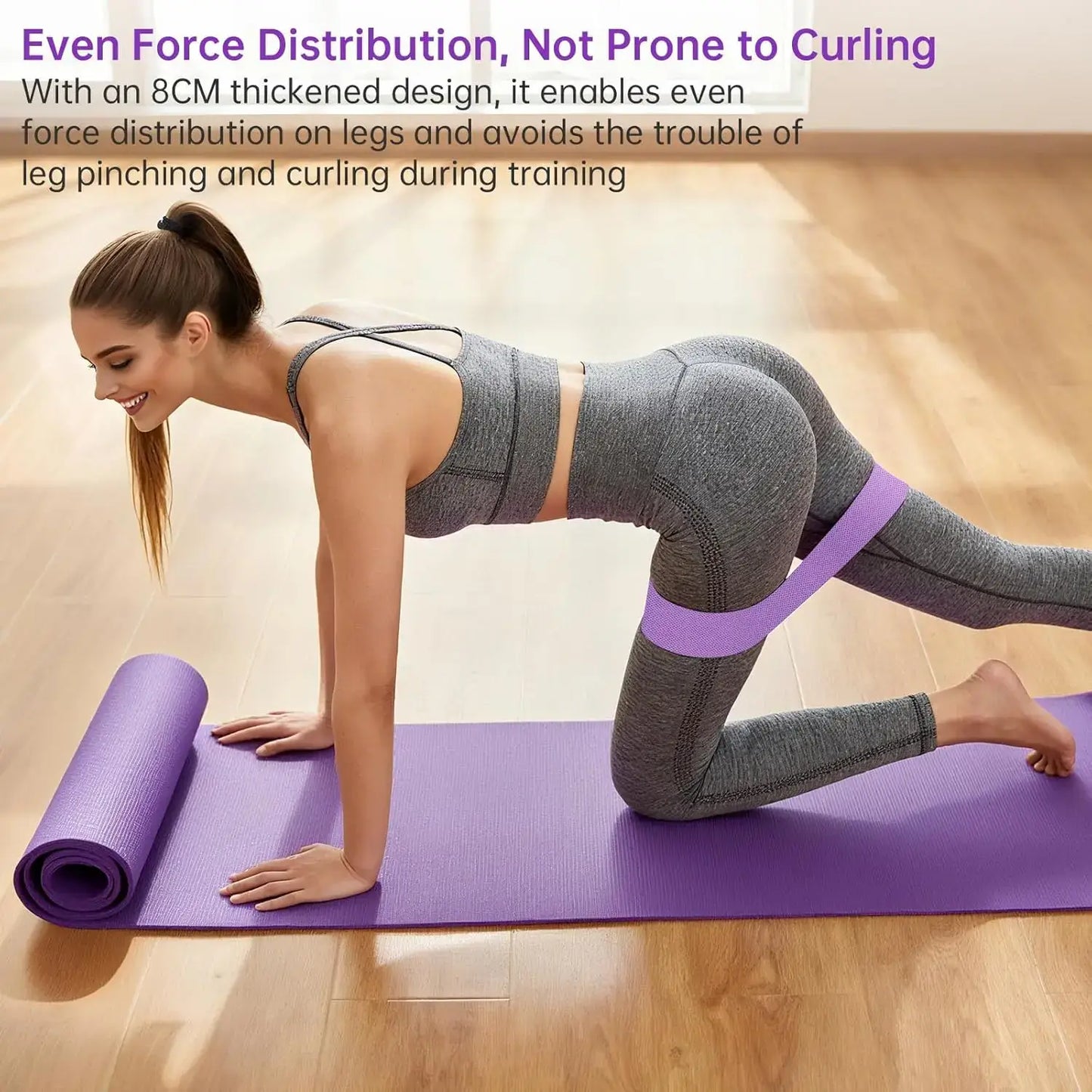 3 Pack Fabric Resistance Bands for Glutes, Anti-Slip Hip Bands for Legs & Thigh, Squats Pilates Yoga for Women Men with Portable