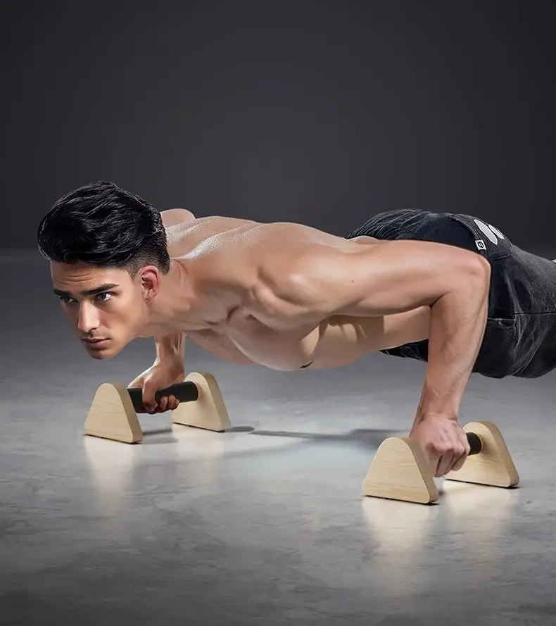 2pcs Wooden Push-up Bar Stands Gym Push Ups Rack Board Fitness Exercise Body Building Training Handstand Parallel Rod