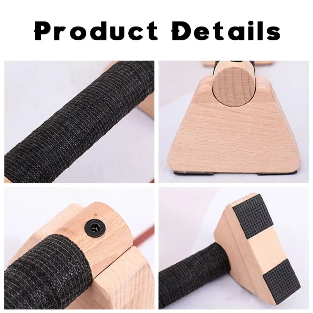 Wooden Push Up Bars (Pair) | Non-Slip Parallettes for Strength Training & Calisthenics