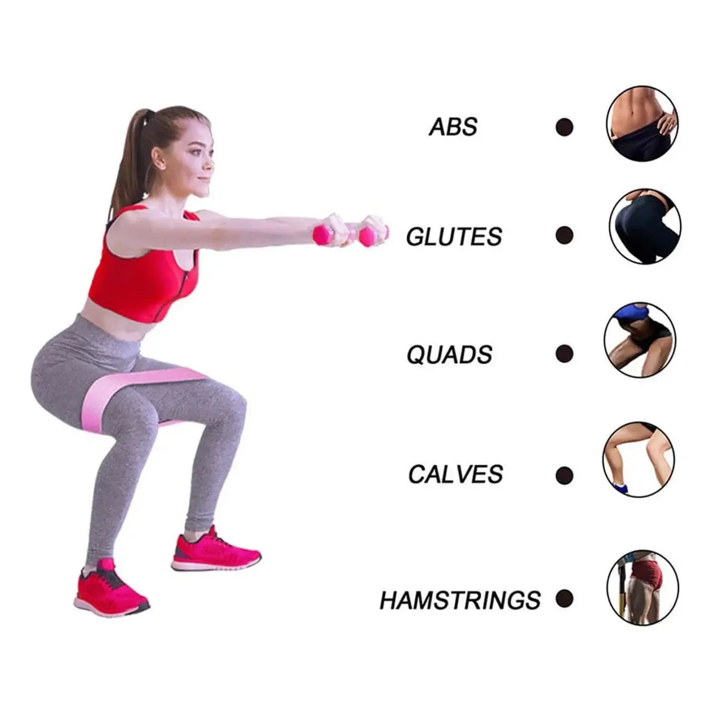3 Pack Fabric Resistance Bands for Glutes, Anti-Slip Hip Bands for Legs & Thigh, Squats Pilates Yoga for Women Men with Portable