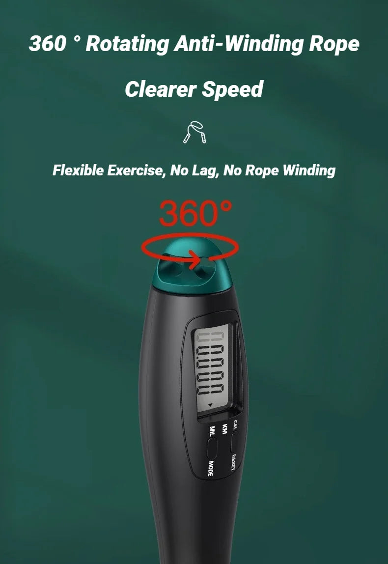 Counting Jump Rope with Digital Counter Adjustable Steel Skipping Rope for Cardio & Fitness