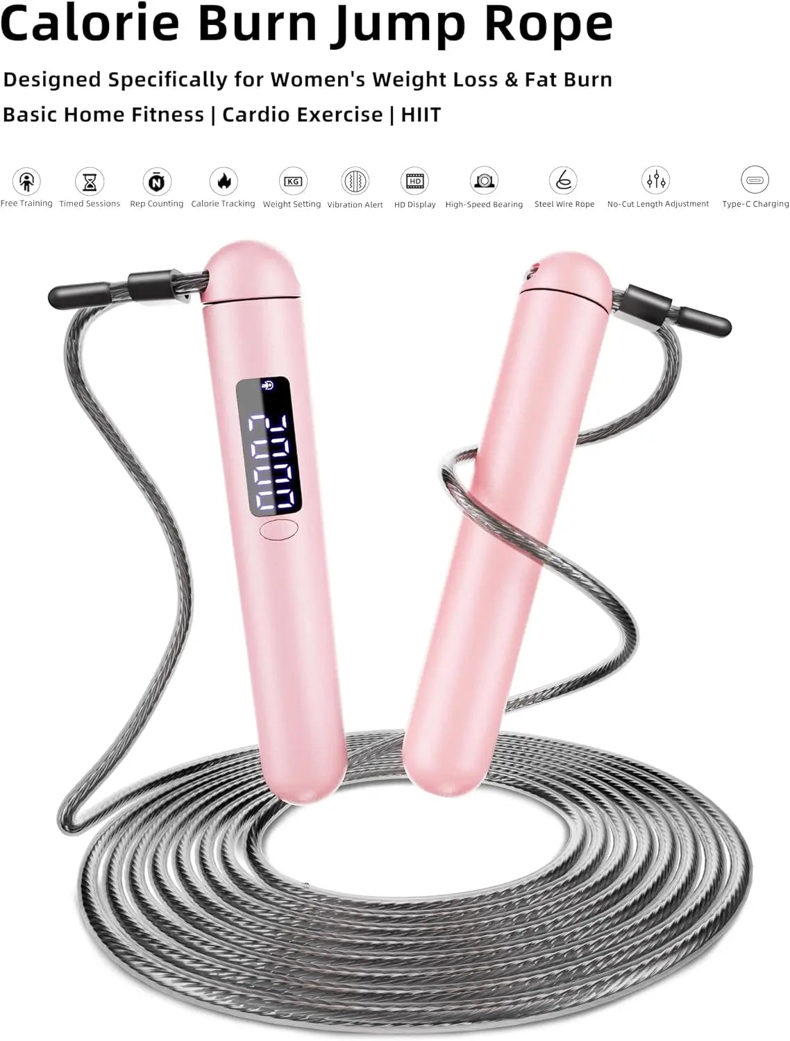 Progression Fitness Smart Jump Rope – 4-Mode Calorie Counter Cardio Rope