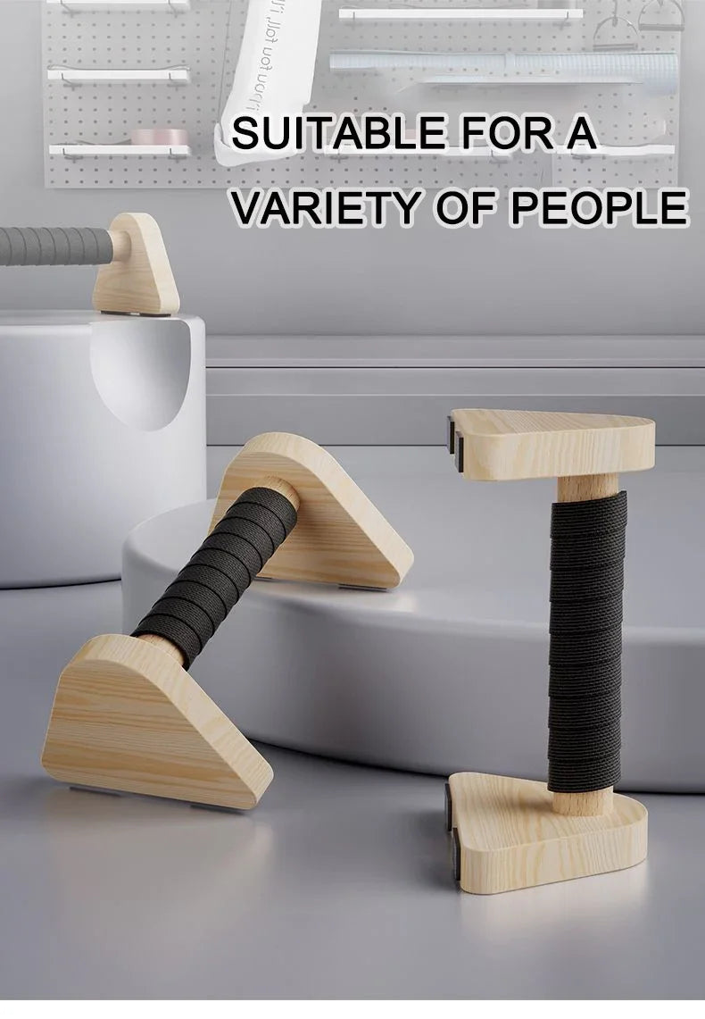 2pcs Wooden Push-up Bar Stands Gym Push Ups Rack Board Fitness Exercise Body Building Training Handstand Parallel Rod