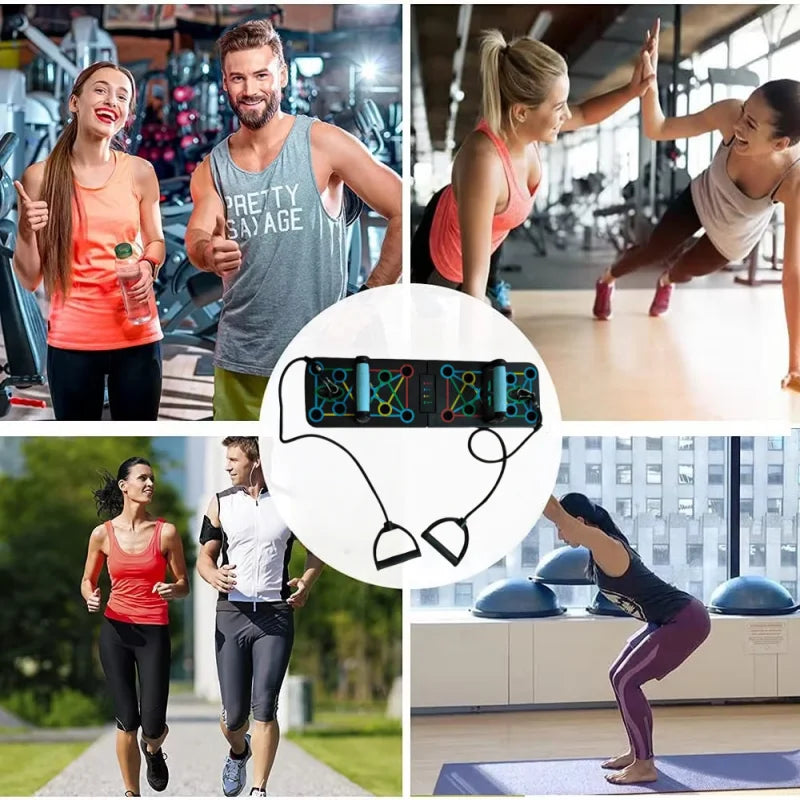 Portable Multi-Functional Push-Up Board Set - Foldable Sports Equipment - Home Gym Muscle Strength Machine - Pistol Support