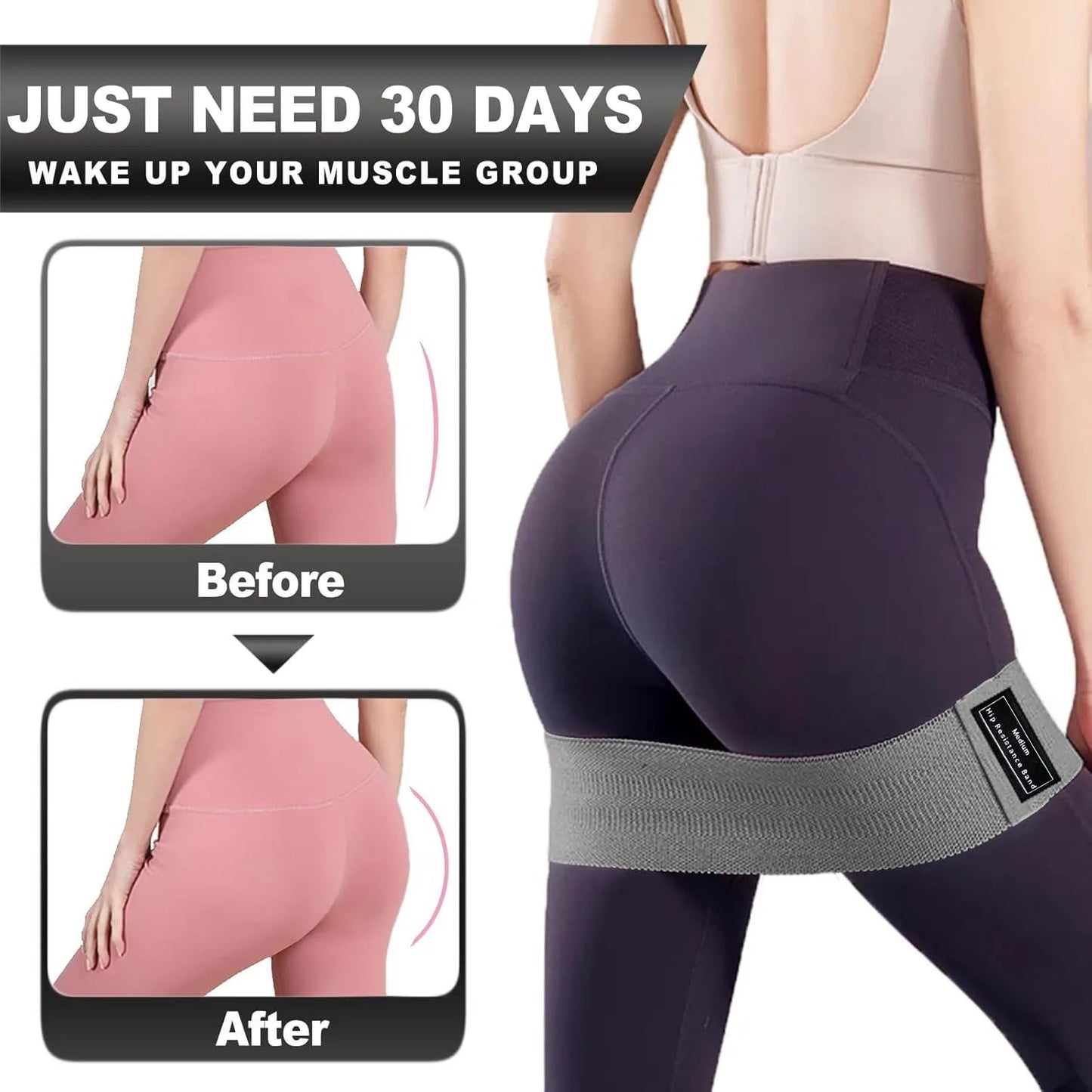Premium Fabric Resistance Bands | Non-Slip Booty Bands for Glute, Pilates & Home Workouts