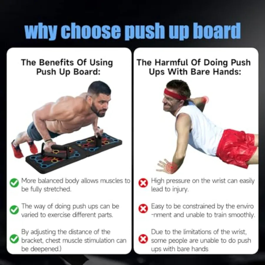 Foldable Push-Up Board with Adjustable Handles