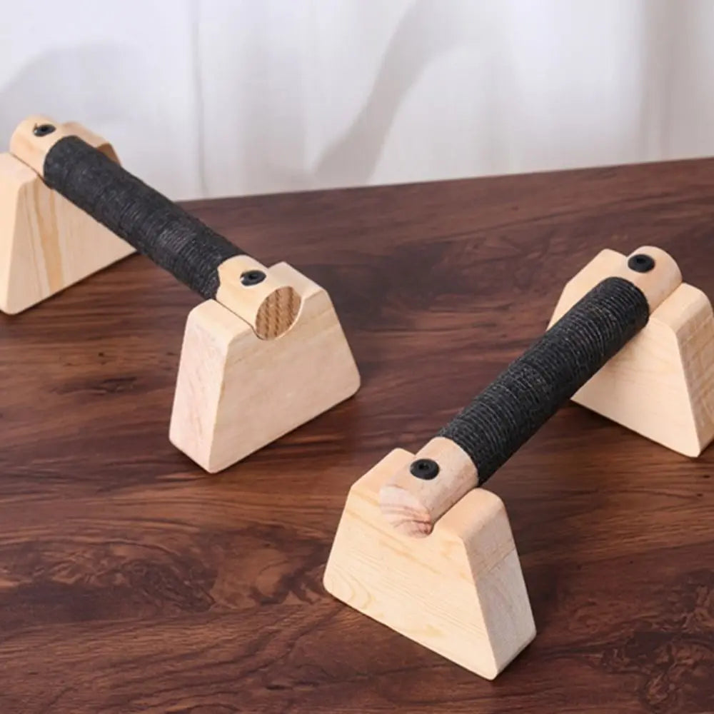 Wooden Push Up Bars (Pair) | Non-Slip Parallettes for Strength Training & Calisthenics