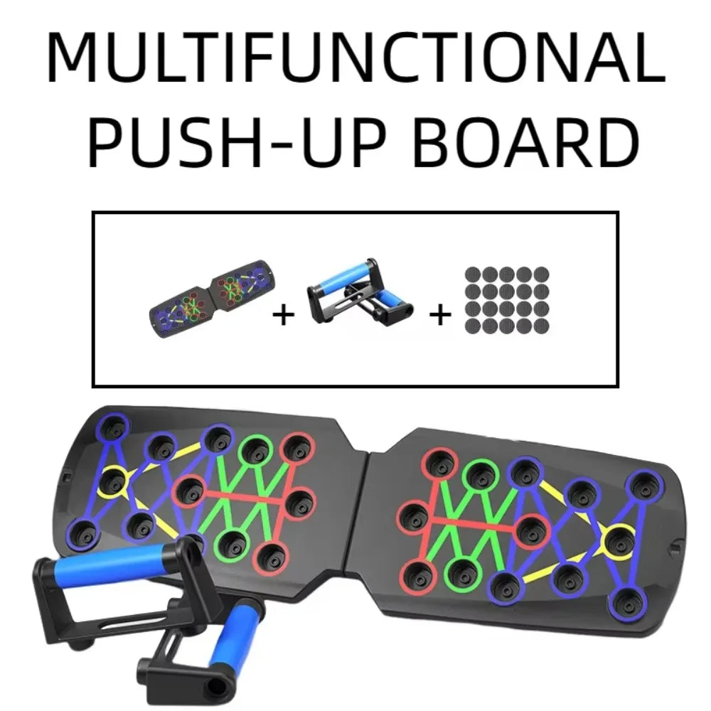 22/28-in-1 Push-up Board Multifunctional Foldable Home Exercise Equipment Colorful with Tension Rope Push Up Bar Gym