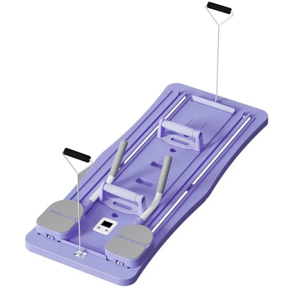 Leg & Arm Toner Fitness Abdominal Exercise Board with Tension Rope Adjustable Push-up Automatic Rebound Board Foldable Portable