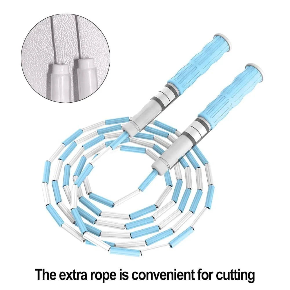 Segmented Jump Rope With Soft Bead Handles Tangle-Free Design For School Sports Kids Home Fitness Training Equipment
