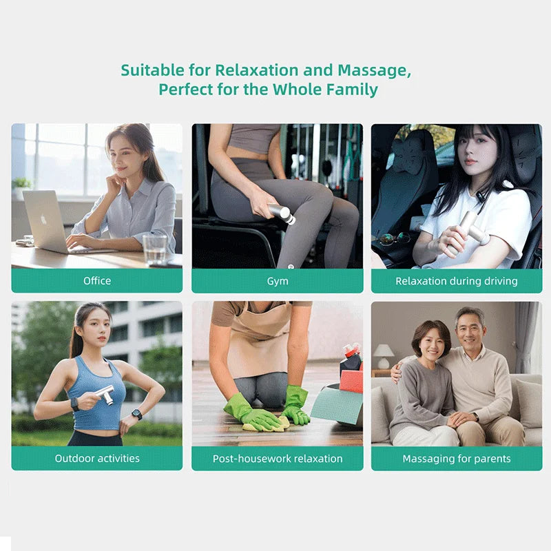 Kica Mini 3 Massage Gun Ultra Light 255g 3000RPM Adjustable Speed 7kg Impact Force 4 Heads Portable Muscle Relaxer