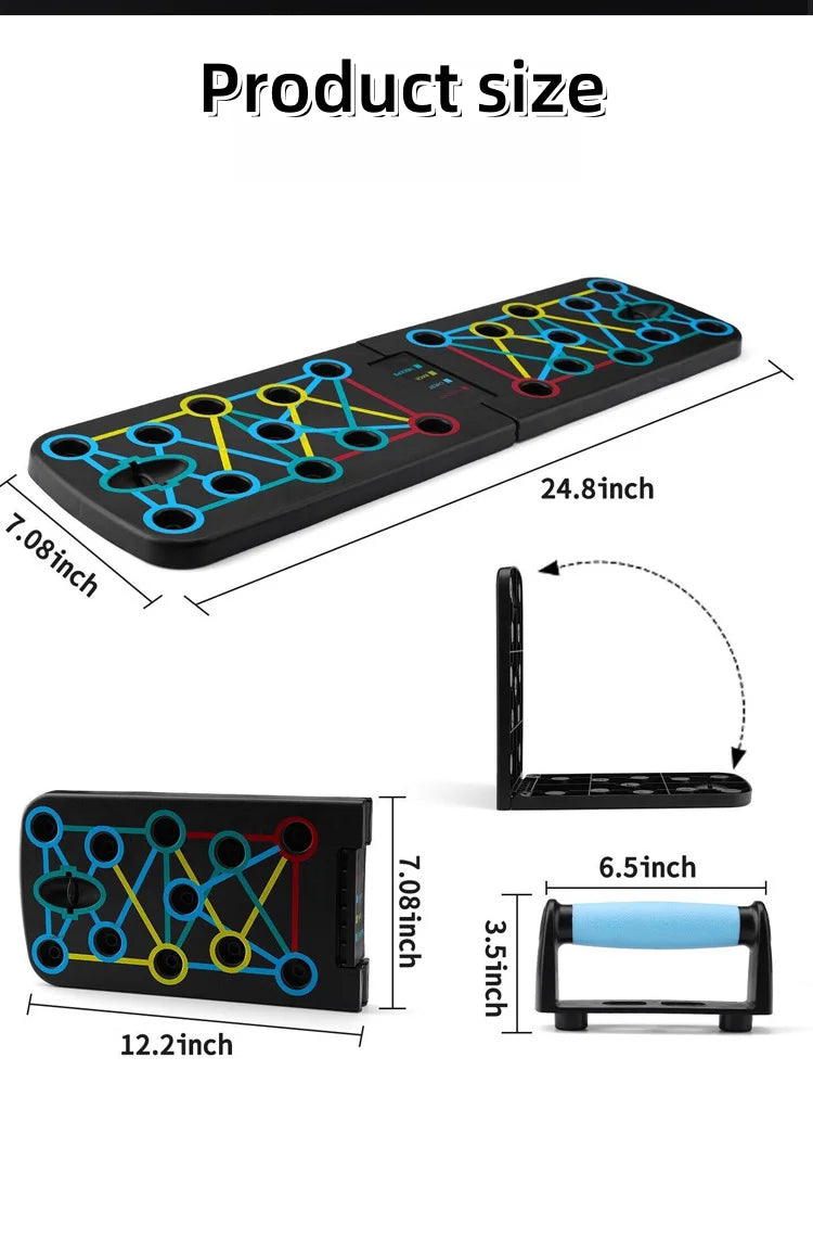 Portable Multi-Functional Push-Up Board Set - Foldable Sports Equipment - Home Gym Muscle Strength Machine - Pistol Support