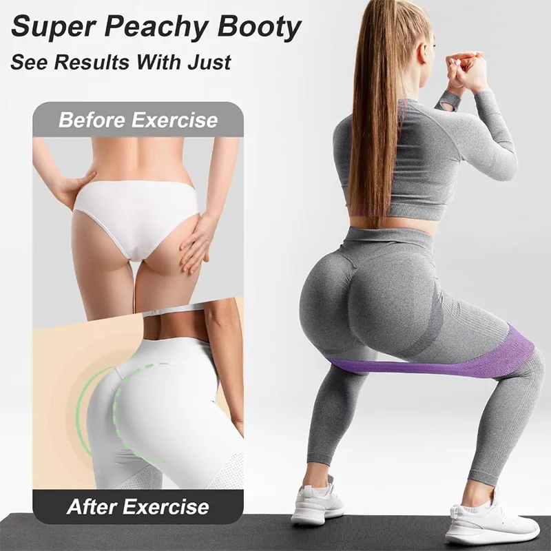 Fabric Resistance Booty Bands for Glutes, Legs & Yoga | Non-Slip Hip Workout Bands