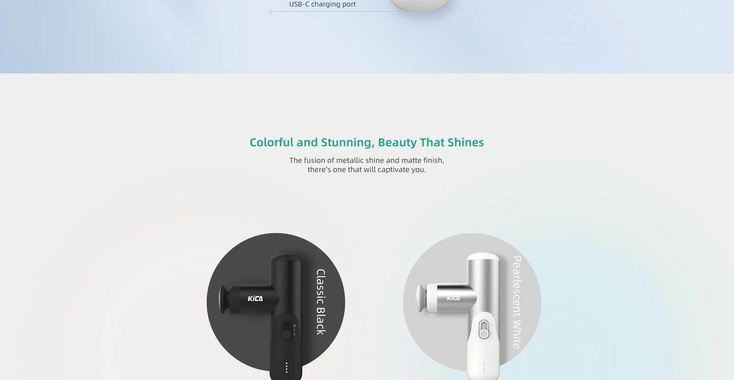 Kica Mini 3 Massage Gun Ultra Light 255g 3000RPM Adjustable Speed 7kg Impact Force 4 Heads Portable Muscle Relaxer
