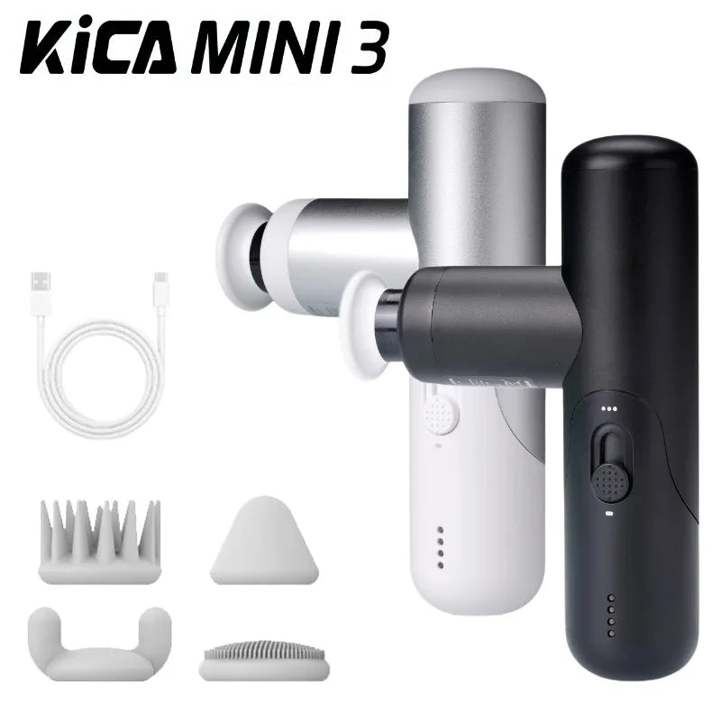Kica Mini 3 Massage Gun Ultra Light 255g 3000RPM Adjustable Speed 7kg Impact Force 4 Heads Portable Muscle Relaxer