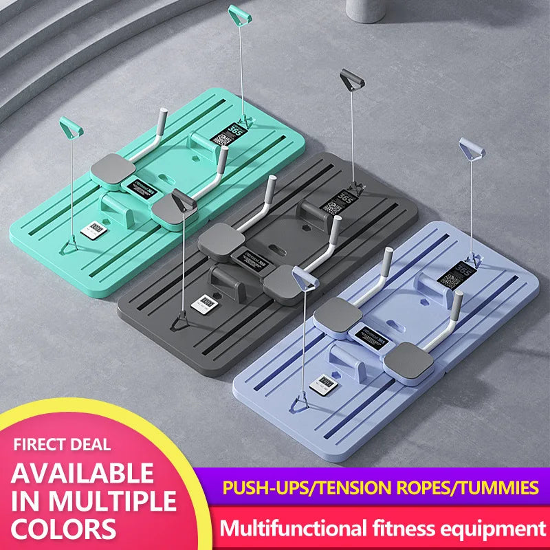 Multifunctional Abdominal Board Home Fitness Equipment Timer Push-up Handles Resistance Band Multifunctional Exercise Equipment