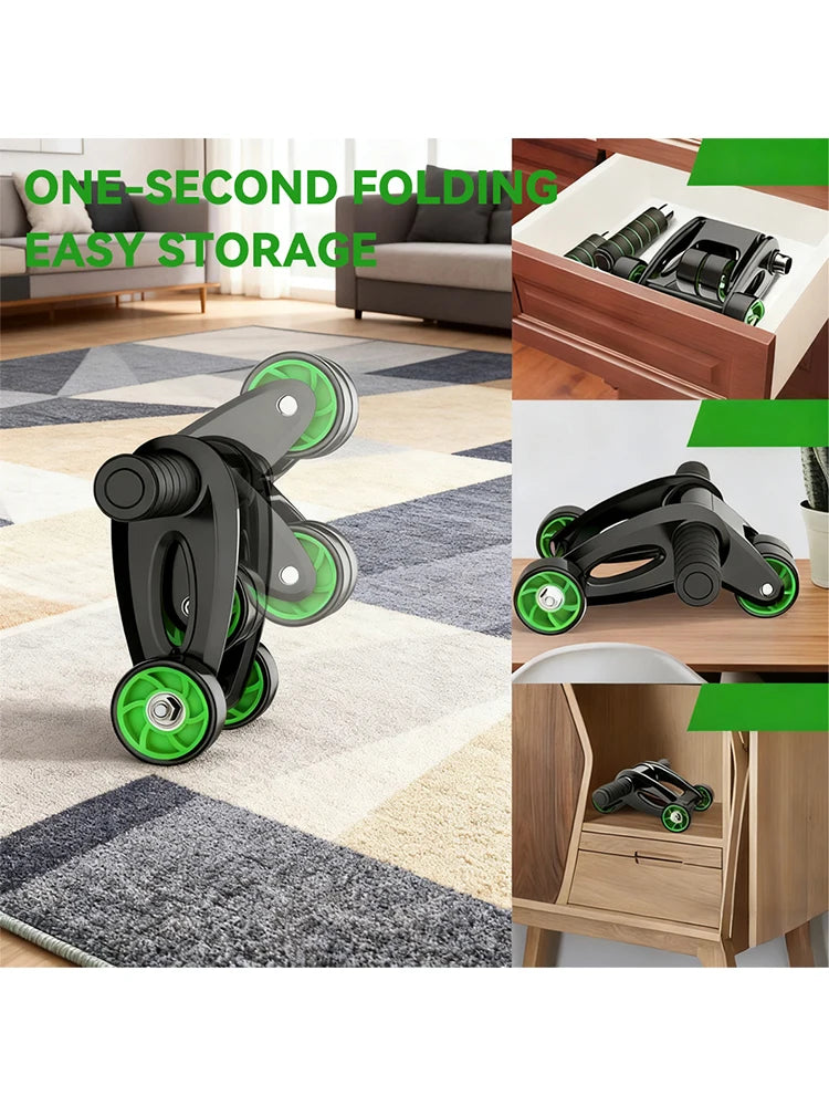 Ab Roller for Abs Workout 4 Wheel AB Wheel Roller Workout System Home Gym Workout Exercise Equipment Abdomen Muscle Training