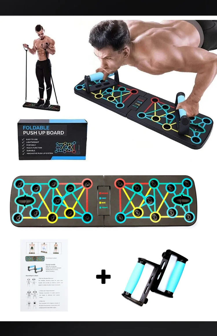 Portable Multi-Functional Push-Up Board Set - Foldable Sports Equipment - Home Gym Muscle Strength Machine - Pistol Support