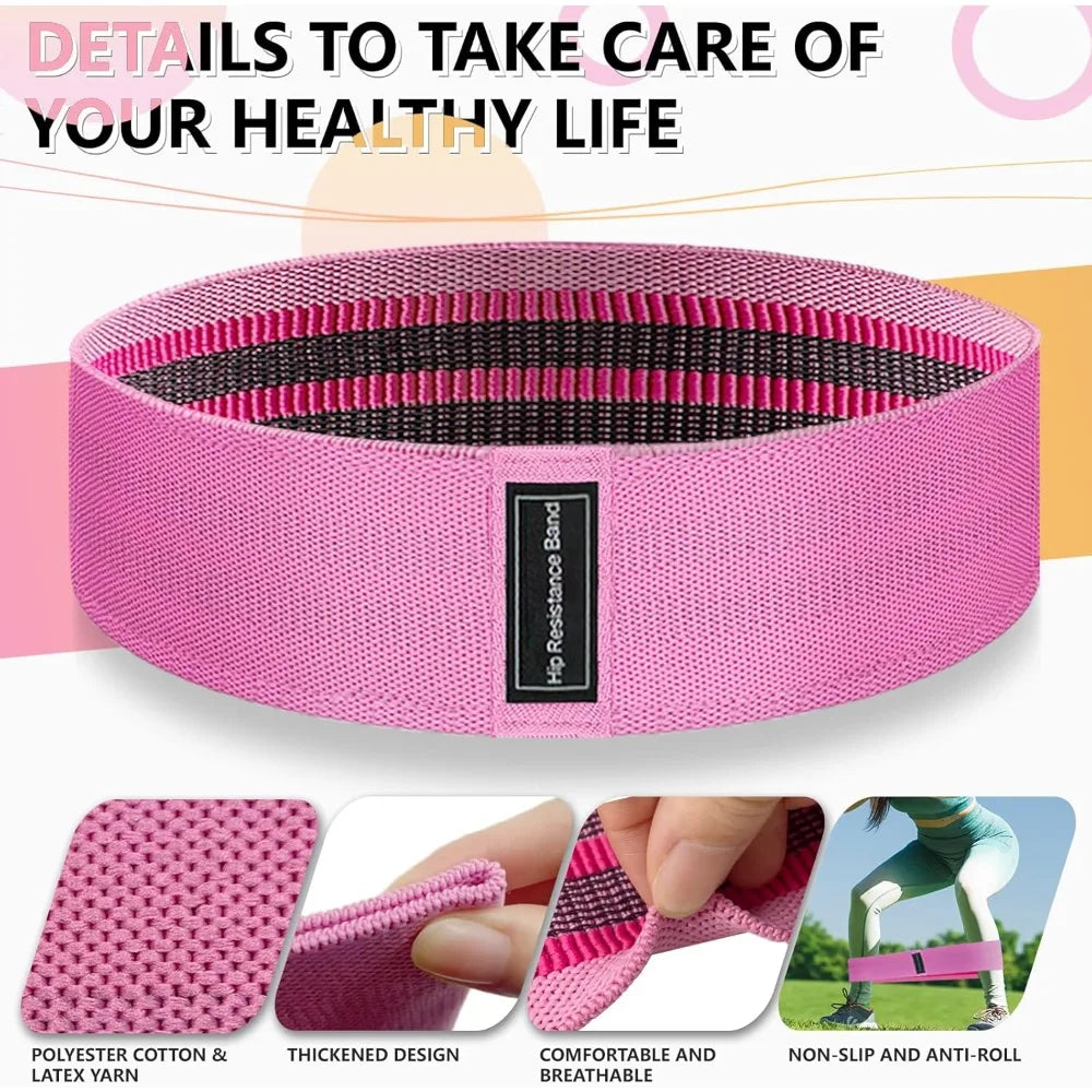Progression Fitness Fabric Resistance Bands Set | 3-Level Exercise Bands for Glute, Leg & Full Body Workouts