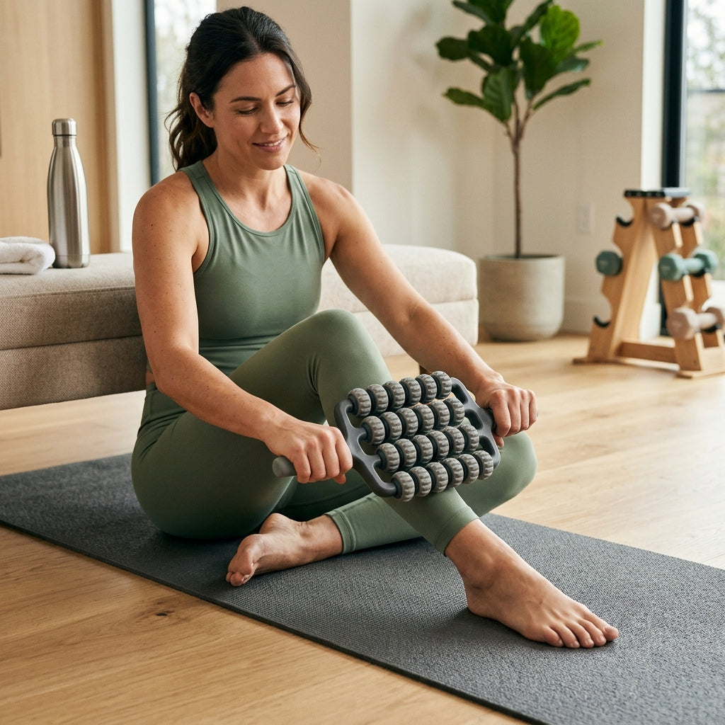 40-Wheel Massage Roller – Manual Muscle & Leg Massager